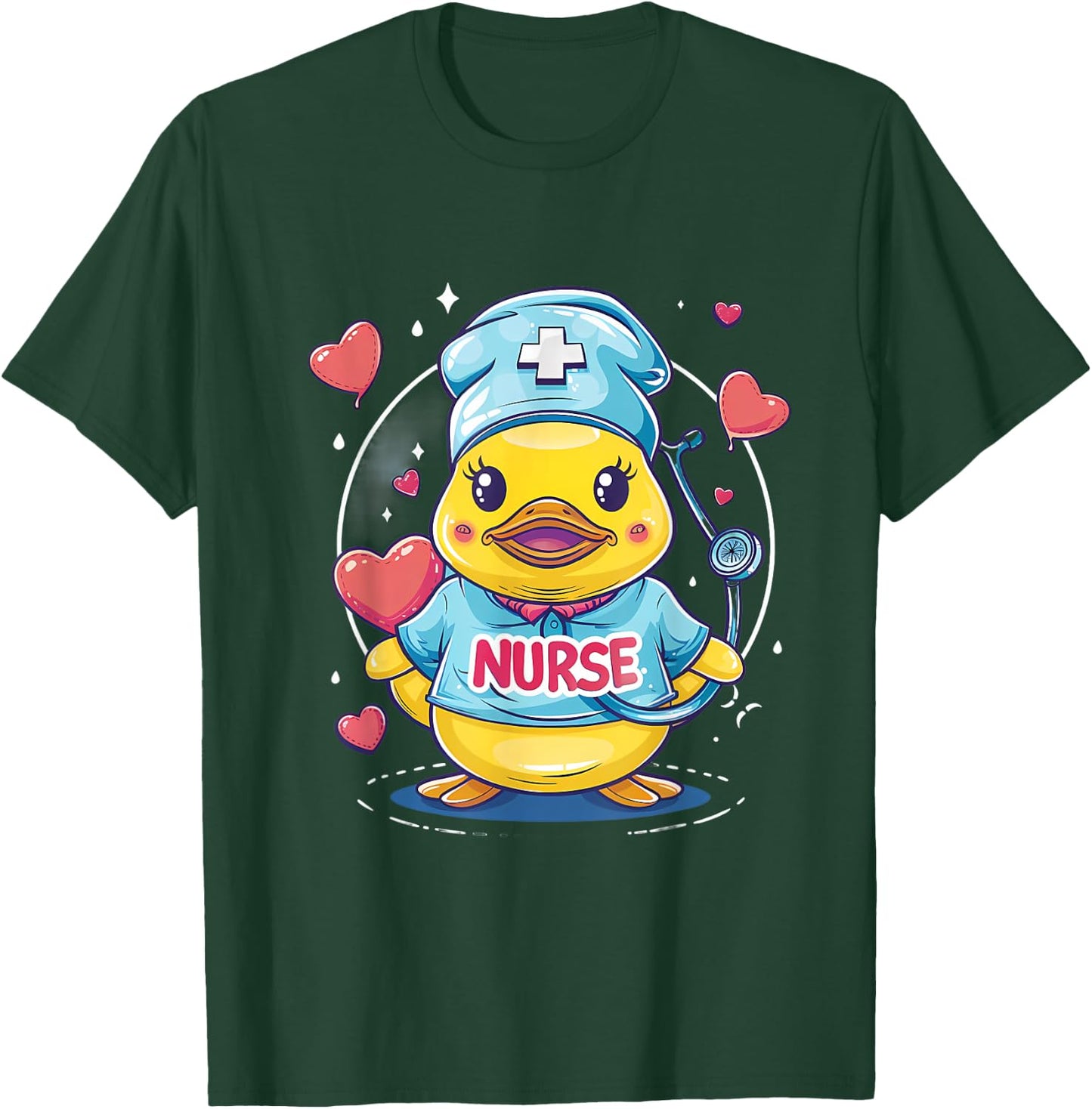 Nurse Rubber Duck Heart Rubber Duckie Nurse Appreciation T-Shirt - T-Shirt | Forest