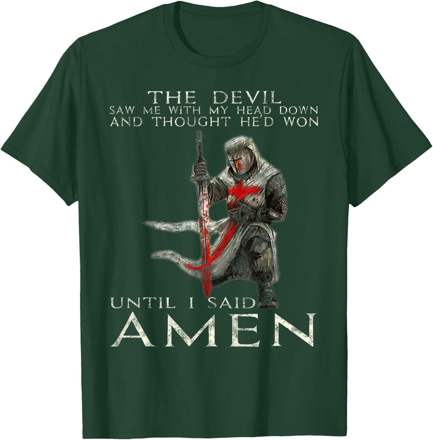 The Crusader T Shirt - The Devil Saw Me - Knight Templar T-Shirt - T-Shirt | Forest