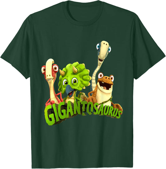 Gigantosaurus Logo with 4 Kid Dinos T-Shirt - T-Shirt | Forest
