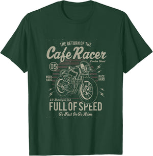 Cafe Racer Full of Speed Vintage Motorcycle T-Shirt - T-Shirt | Forest