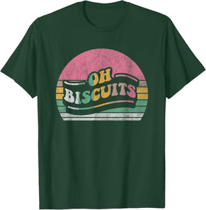Oh Biscuits Funny Retro Style Quote T-Shirt - T-Shirt | Forest