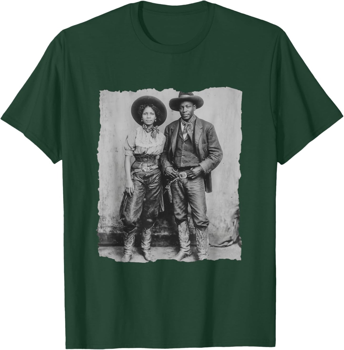 Black Cowgirl Cowboy Couple African Western T-Shirt - T-Shirt | Forest