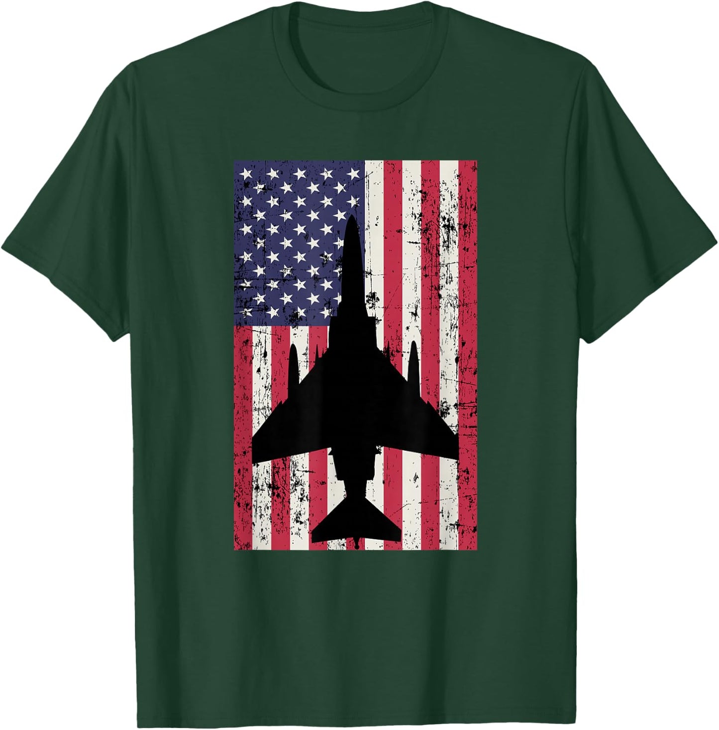 Patriotic F-4 Phantom American flag T-Shirt - T-Shirt | Forest