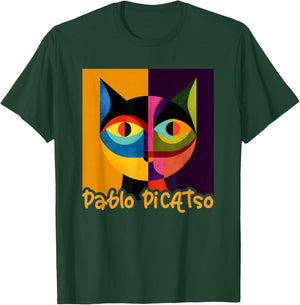 Funny Cat Design Picatso T-Shirt - T-Shirt | Forest