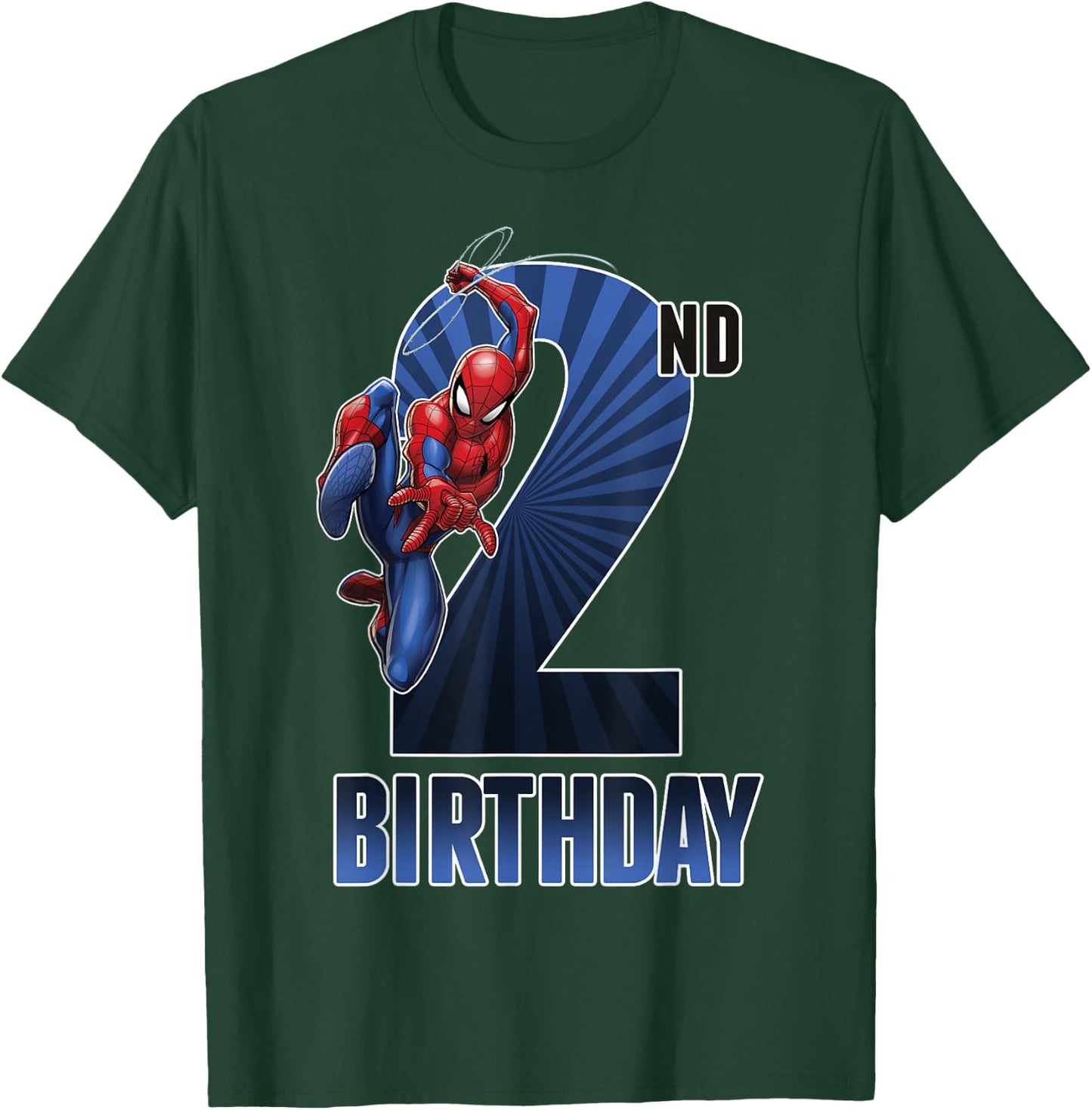 Marvel Spider-Man Swinging 2nd Birthday Graphic T-Shirt - T-Shirt | Forest