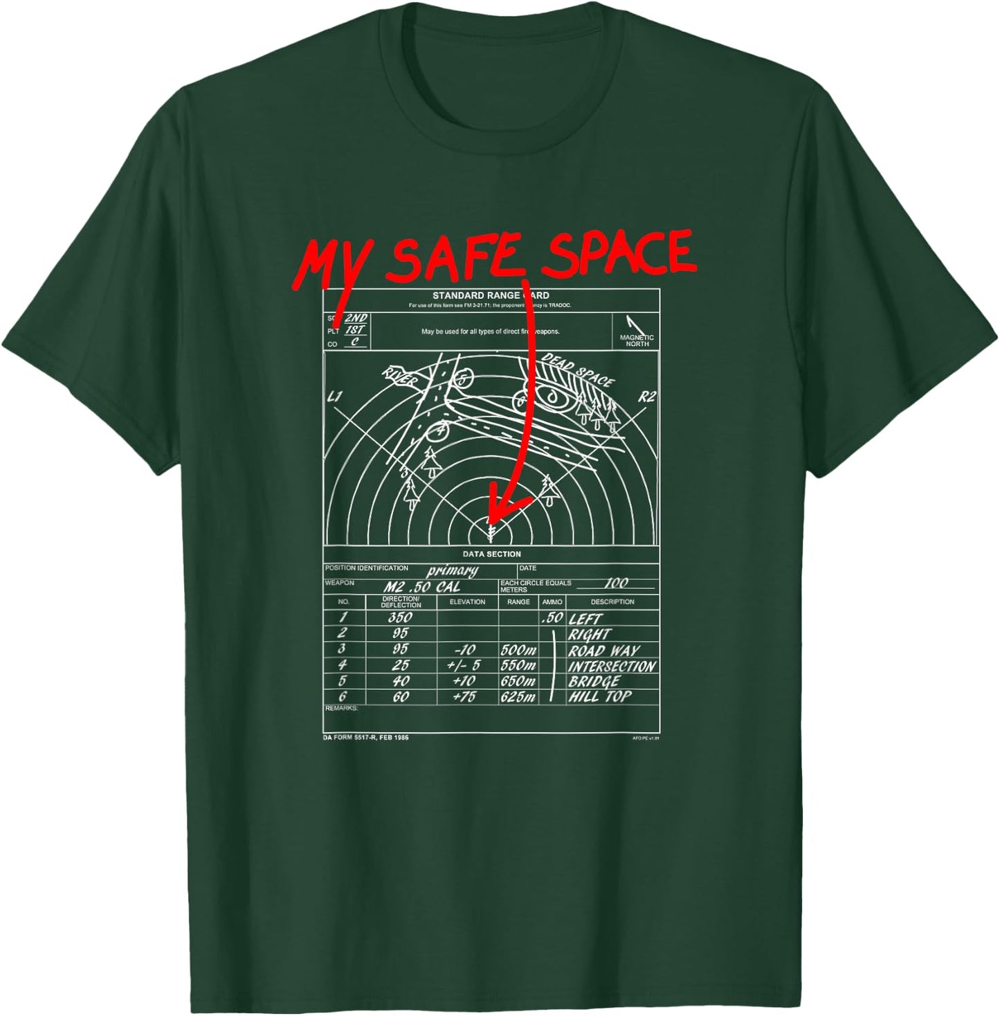 My Safe Space - Range Card Shirt T-Shirt - T-Shirt | Forest
