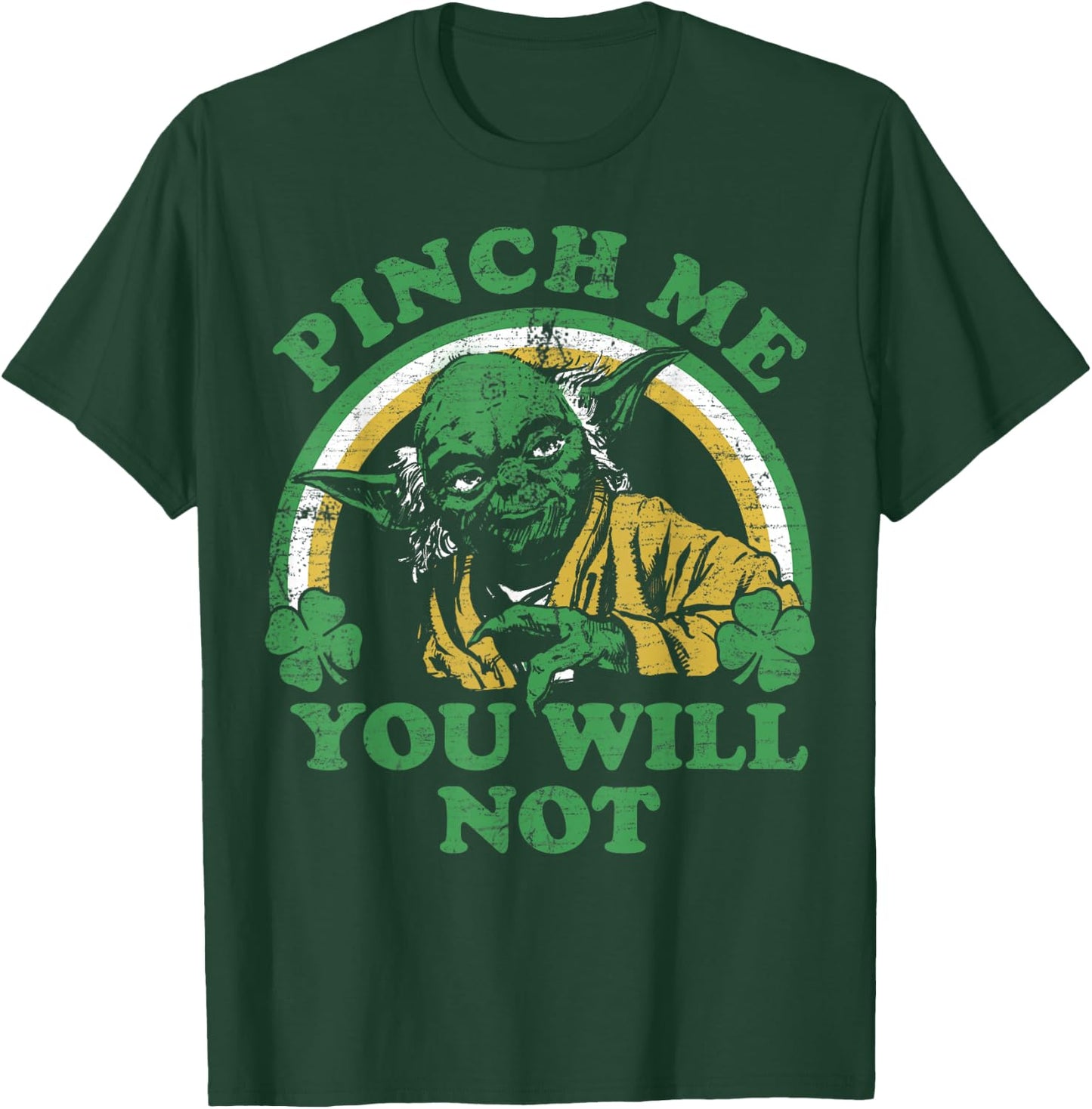 Star Wars St. Patrick's Day Yoda Pinch Me Rainbow T-Shirt - T-Shirt | Forest