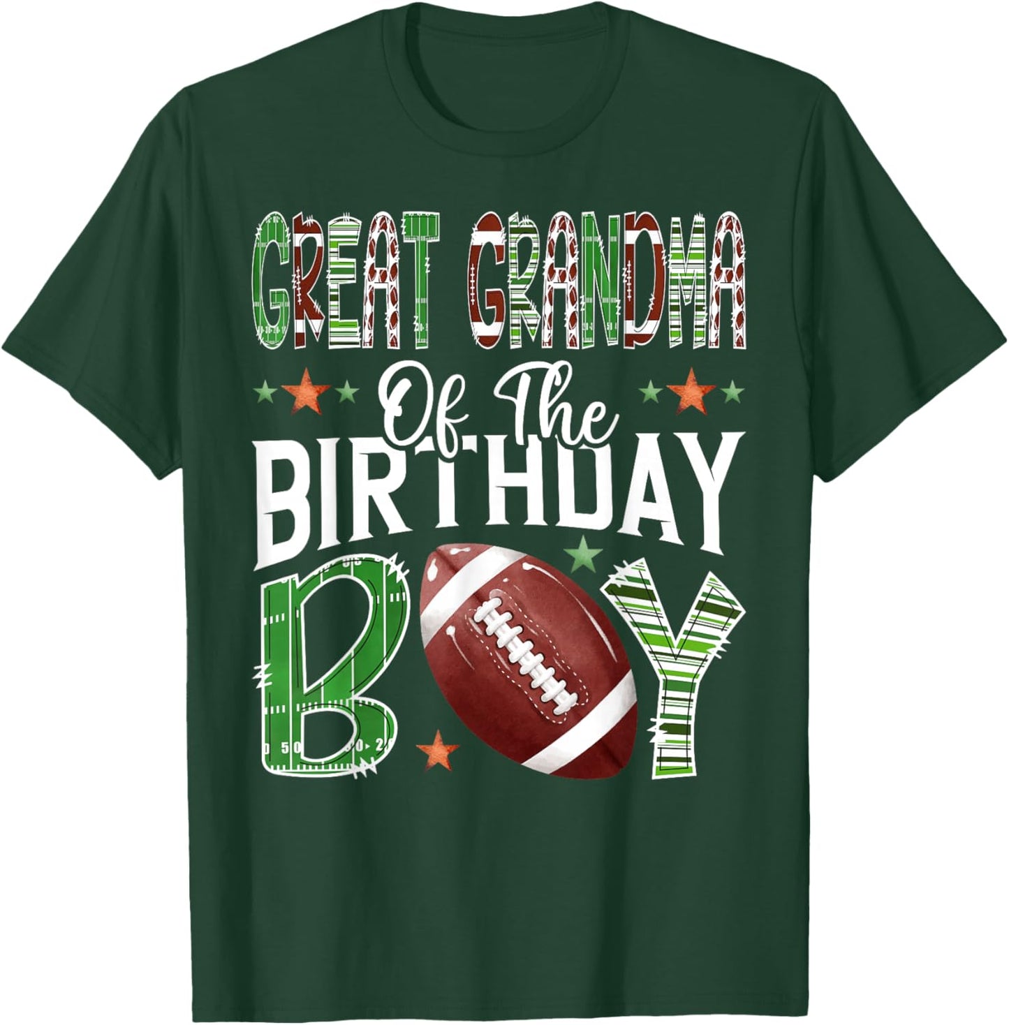 Great Grandma of The Birthday Boy Game Day Football Lover T-Shirt - T-Shirt | Forest
