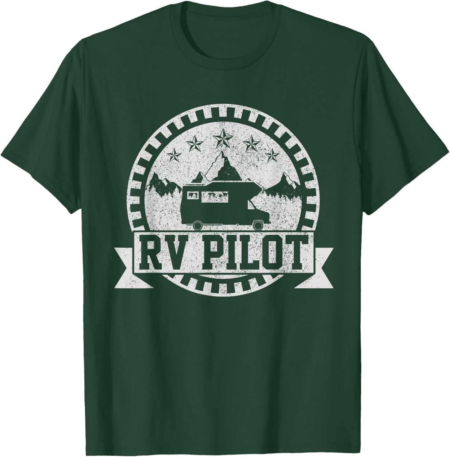 RV Pilot - Road Trip Camping Vintage Outdoor Camper Gift T-Shirt - T-Shirt | Forest
