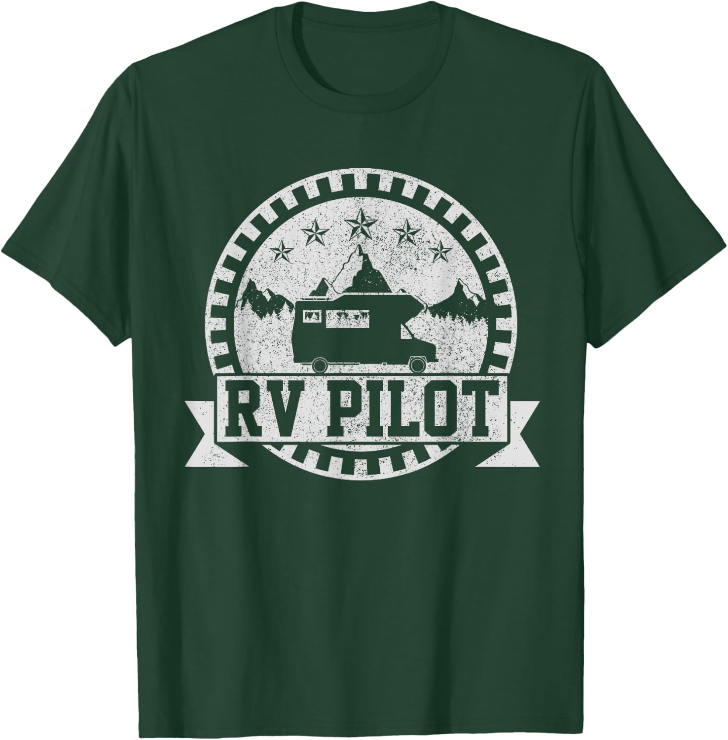 RV Pilot - Road Trip Camping Vintage Outdoor Camper Gift T-Shirt - T-Shirt | Forest