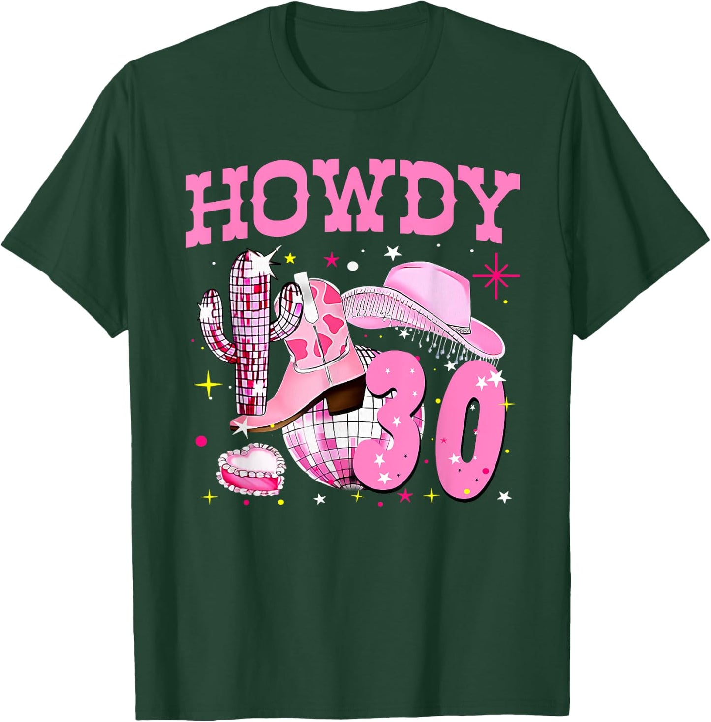 Howdy 30 Years Old Cowgirl 30th Birthday Western Girl T-Shirt - T-Shirt | Forest
