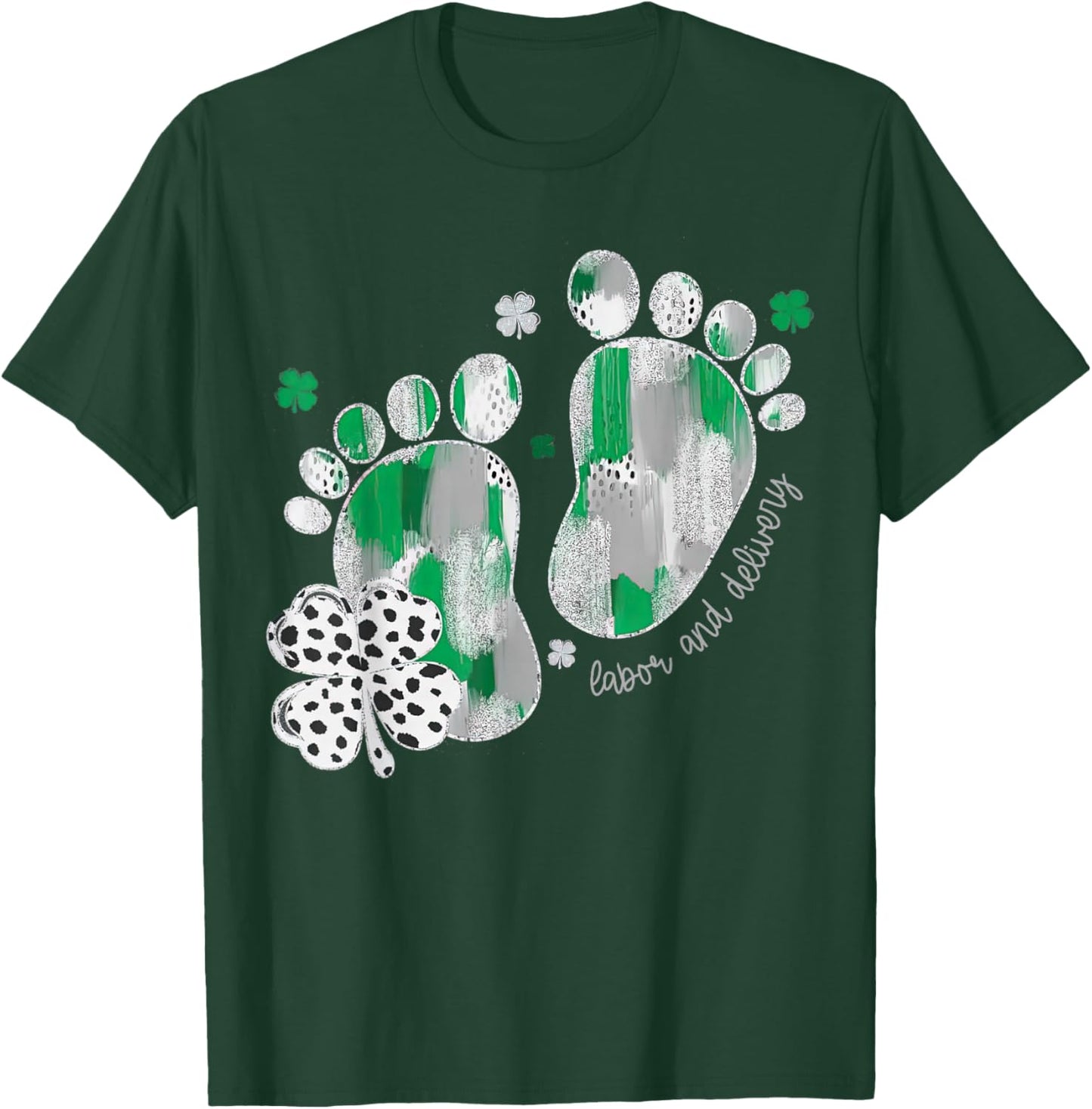 Labor and Delivery Nurse, L&D Saint Patrick’s Day,NICU Nurse T-Shirt - T-Shirt | Forest