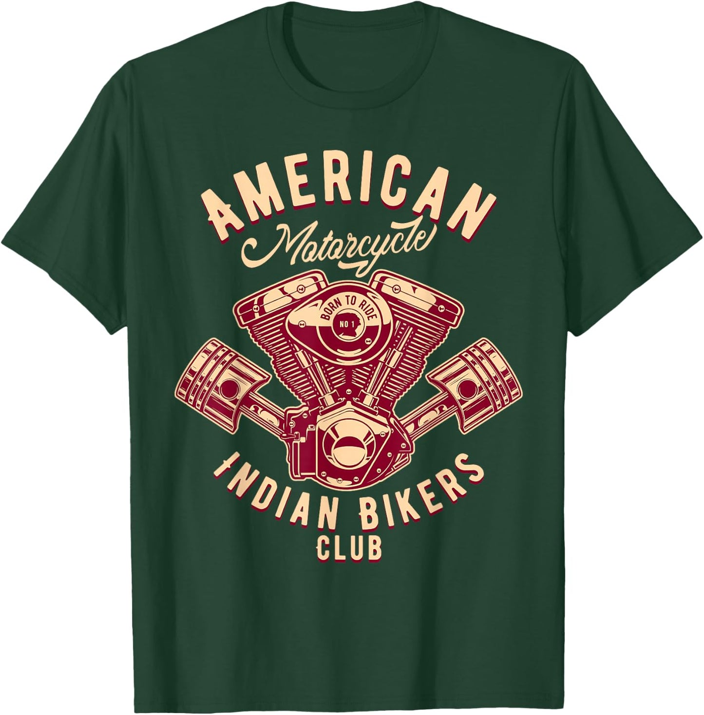 native American Motorcycle Indian Bikers Club T-Shirt - T-Shirt | Forest
