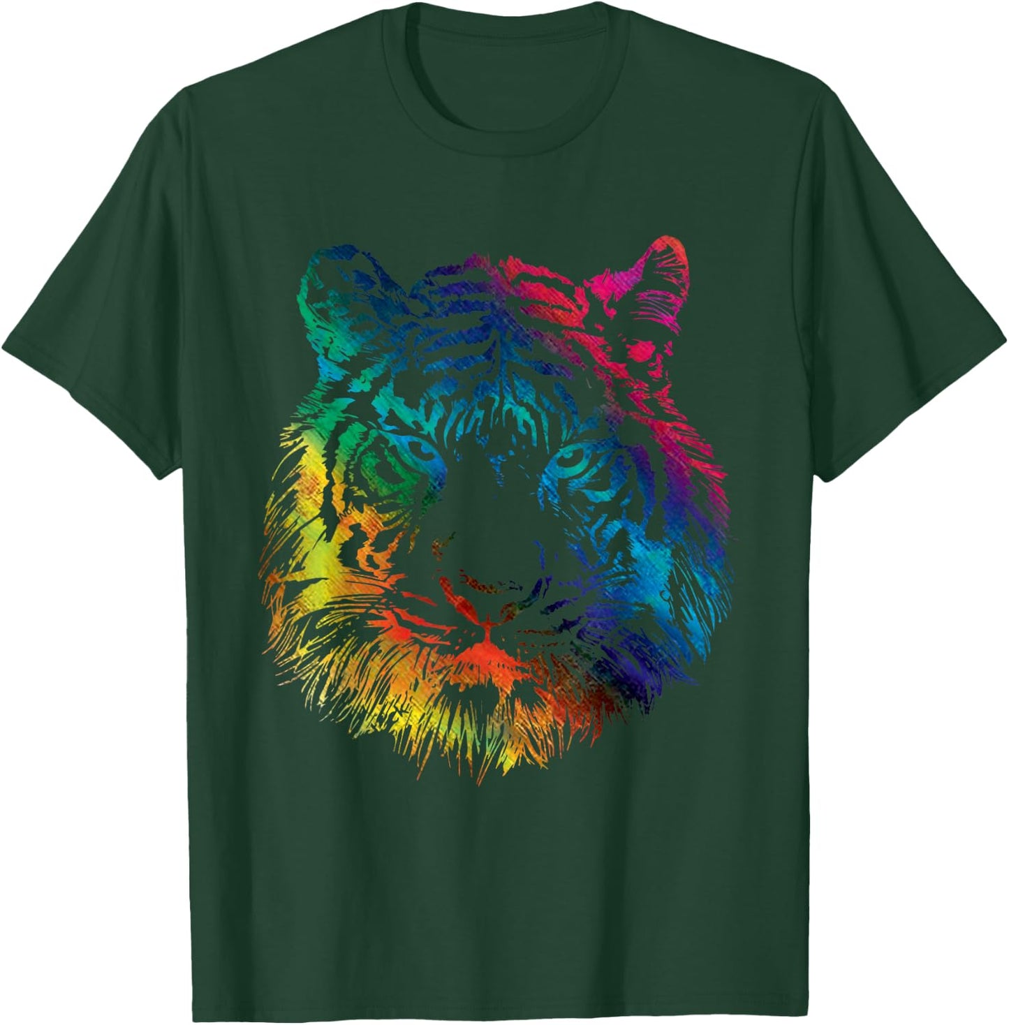 Rainbow Tiger Graphic Animal Lover T-Shirt - T-Shirt | Forest