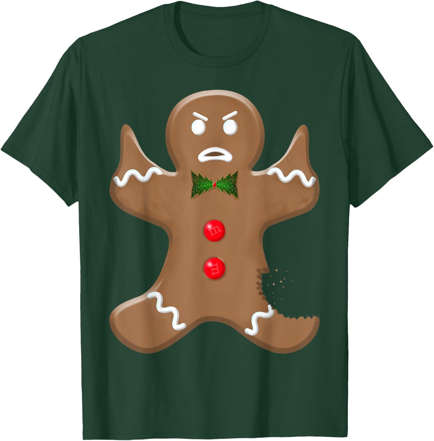 Angry Holiday Gingerman Cookie Giving the Finger Christmas T-Shirt - T-Shirt | Forest