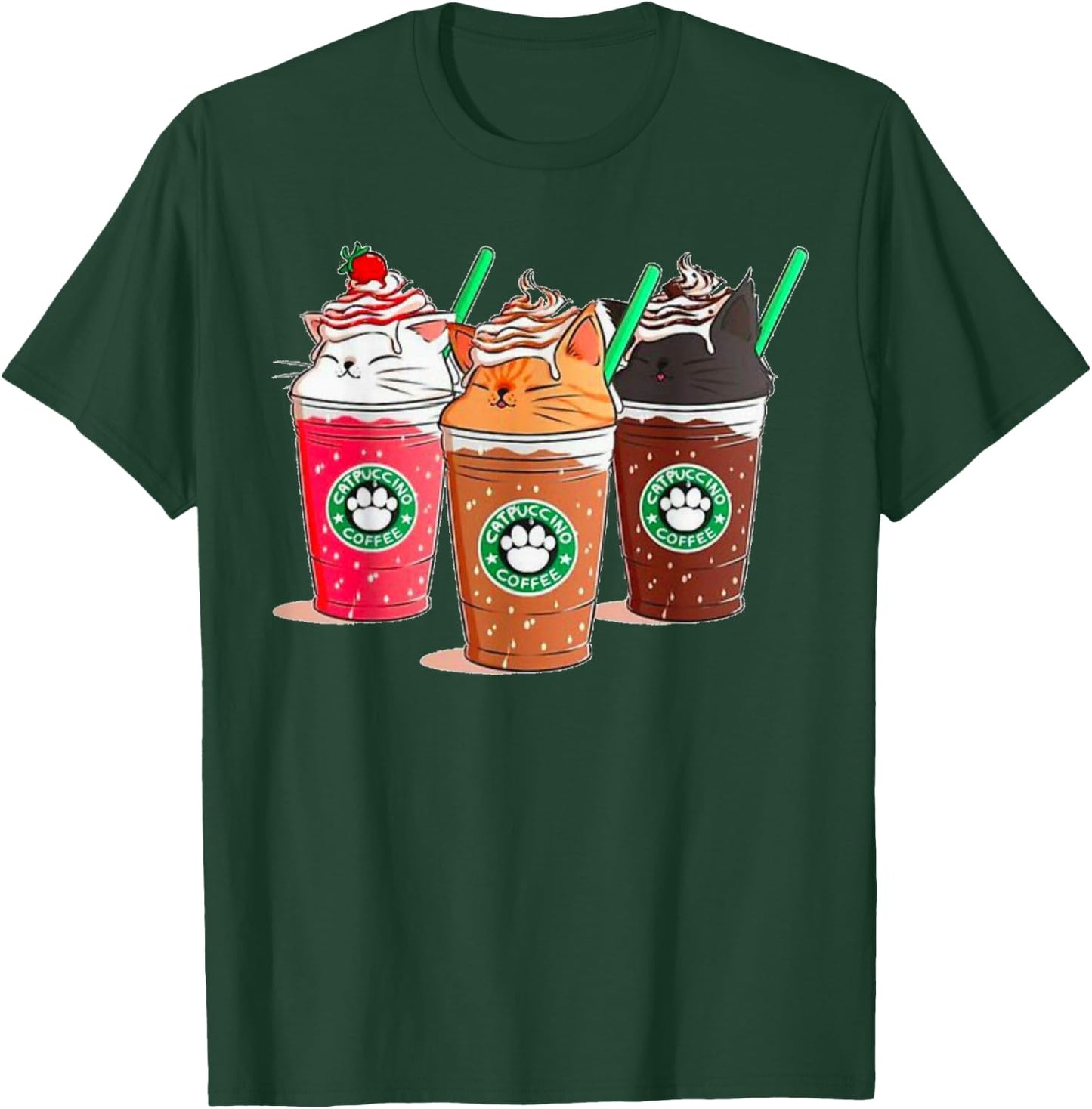 Kawaii Cat Catpuccino T-Shirt - T-Shirt | Forest