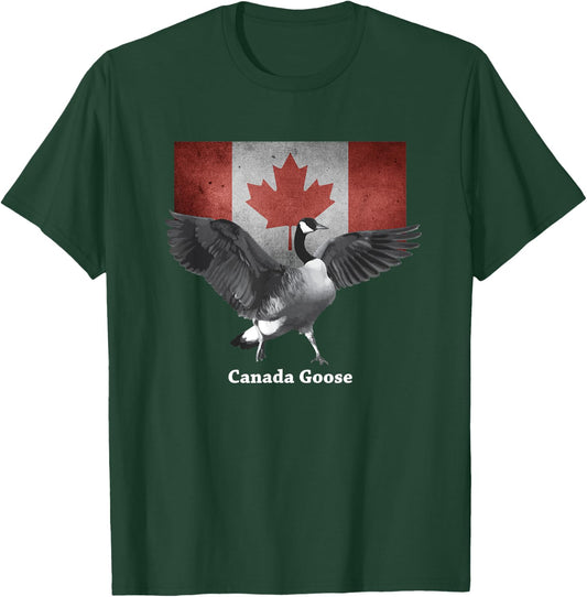 Proud Canadian Flag Canada Goose T-Shirt - T-Shirt | Forest