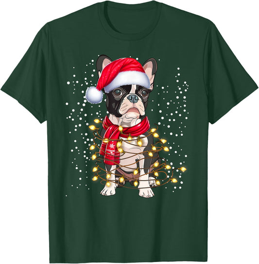 Boston Terrier dog Ugly Christmas Dog Xmas Women Kids T-Shirt - T-Shirt | Forest