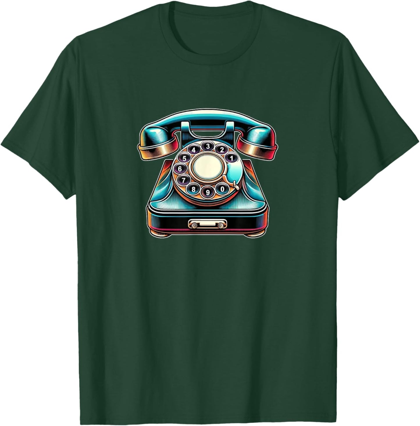 Rotary Dial Phone - Old Fashion Telephone T-Shirt - T-Shirt | Forest