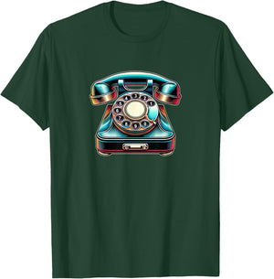 Rotary Dial Phone - Old Fashion Telephone T-Shirt - T-Shirt | Forest
