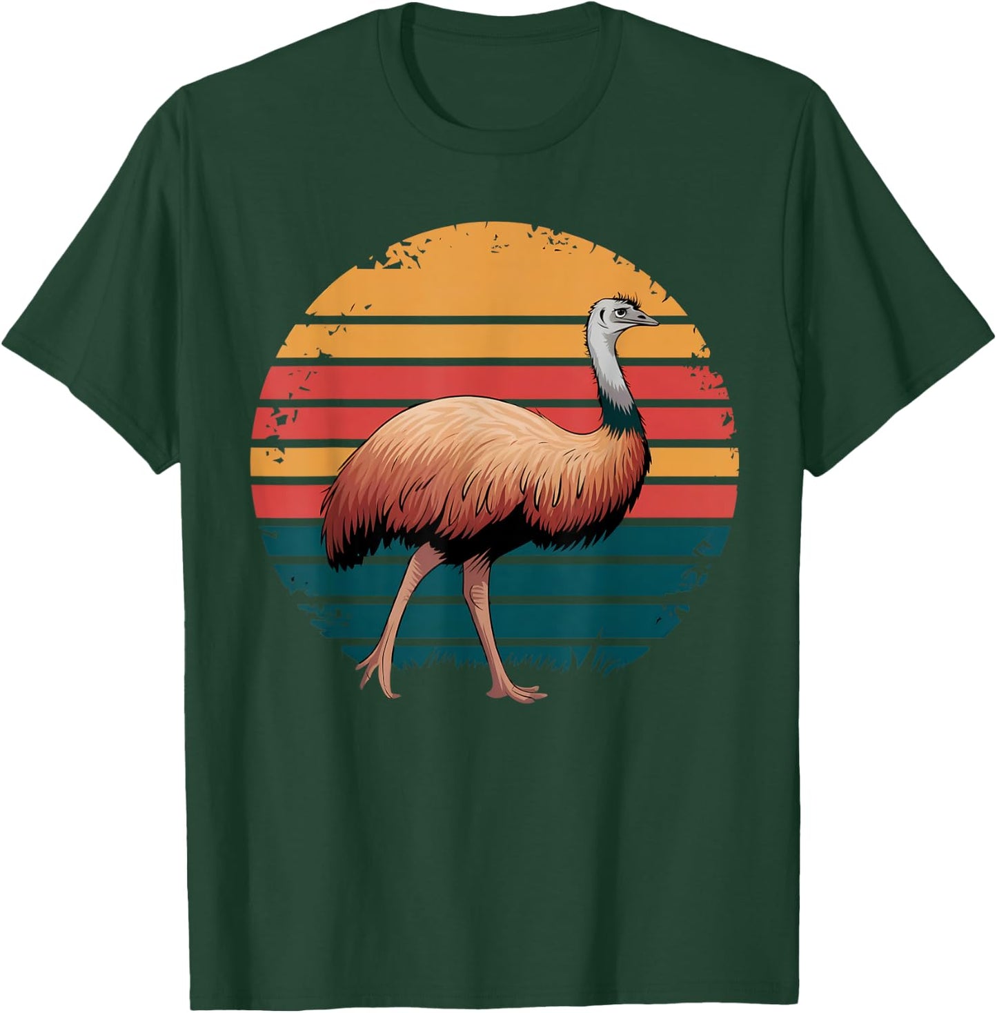 Retro Vintage Emu Bird Wildlife Nature Lover Gifts T-Shirt - T-Shirt | Forest