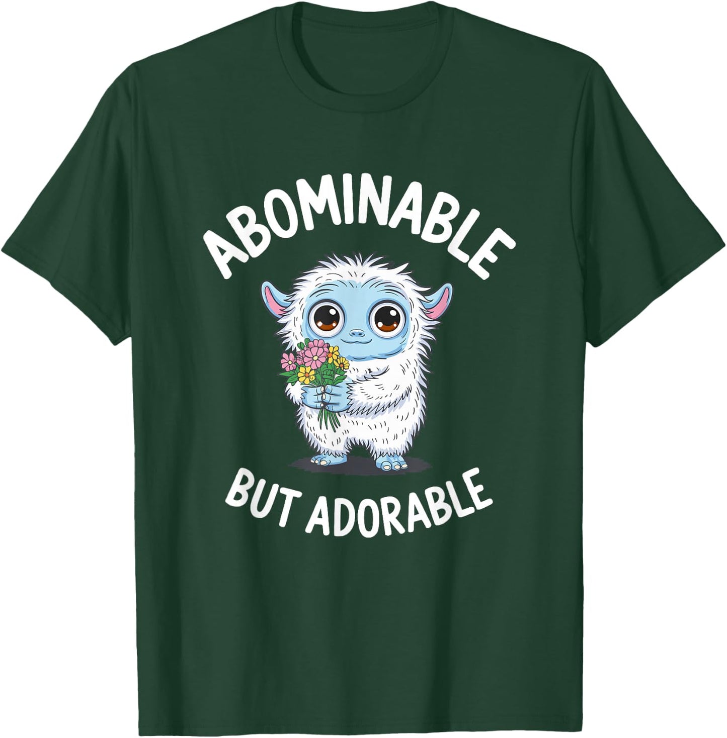 Funny Yeti Abominable But Adorable Mountain Snowman Bigfoot T-Shirt - T-Shirt | Forest