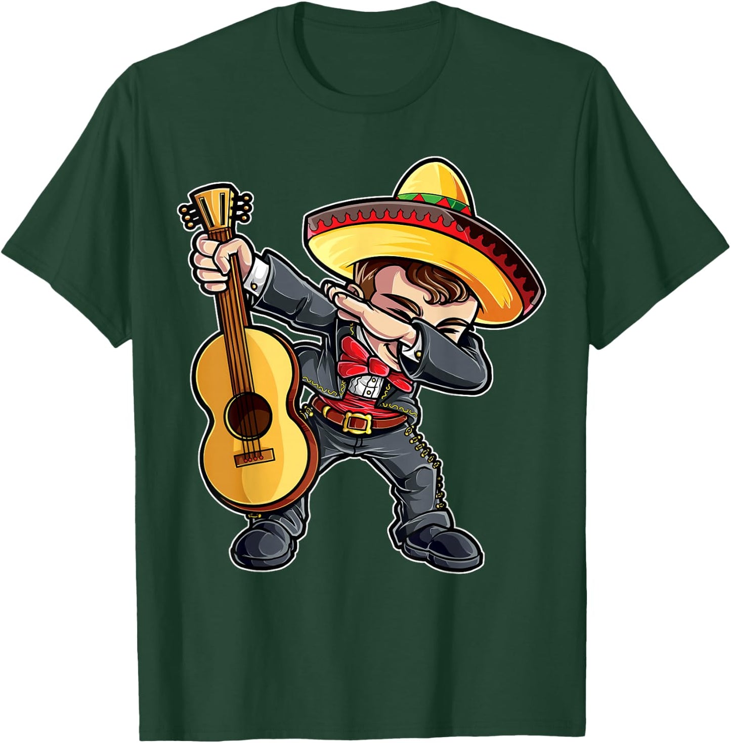 Dabbing Mariachi Cinco de Mayo Boys Girls Men Mexican Funny T-Shirt - T-Shirt | Forest