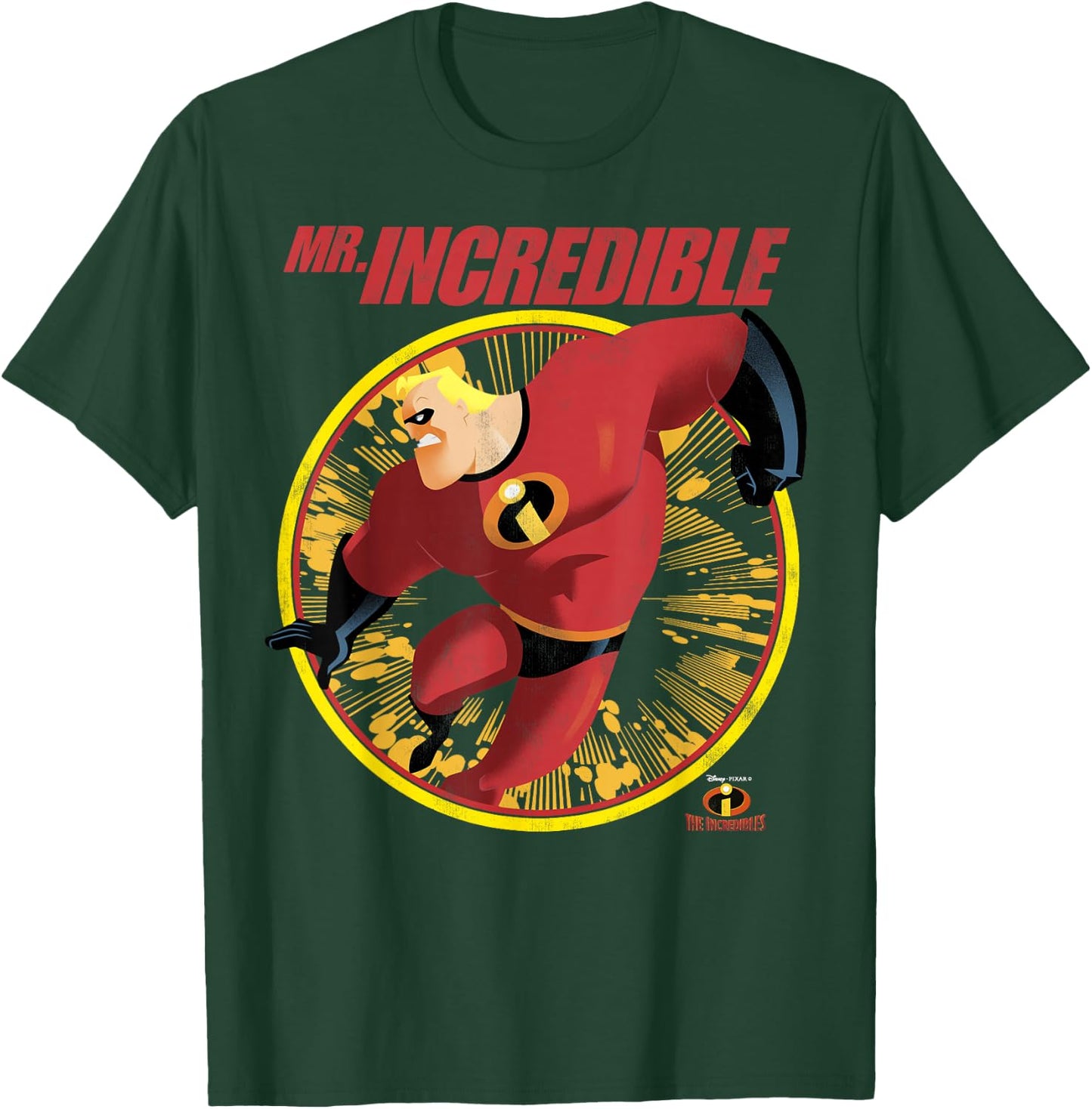 Disney Pixar The Incredibles Mr. Incredible Distressed Badge T-Shirt - T-Shirt | Forest