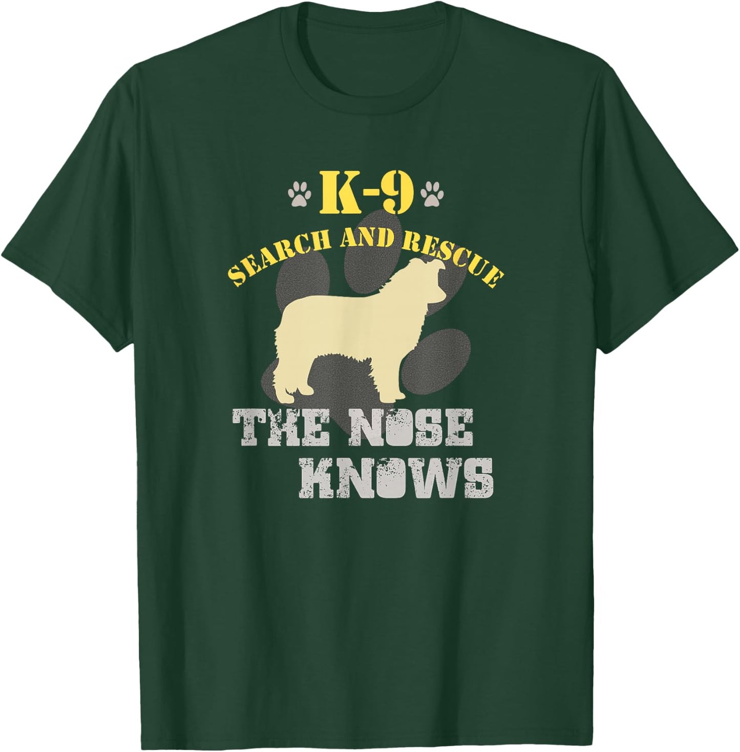K9 Search & Rescue Dog Team Border Collie Tracking SAR T-Shirt - T-Shirt | Forest