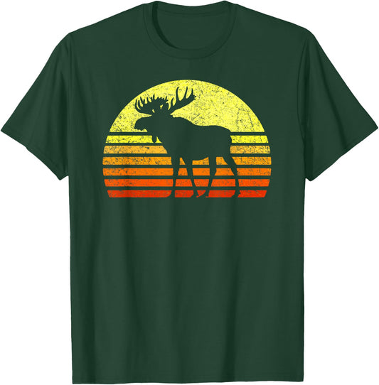 Vintage Eighties Style Retro Sun Moose National Park Forest T-Shirt - T-Shirt | Forest