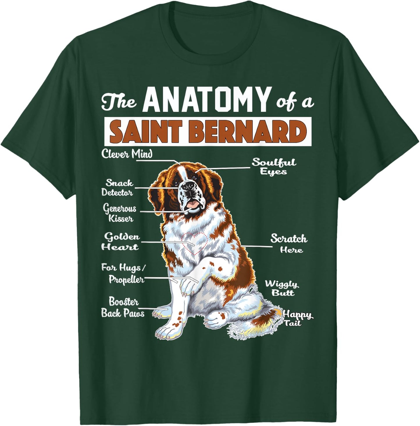 The Anatomy of a Saint Bernard - Funny shirt T-Shirt - T-Shirt | Forest