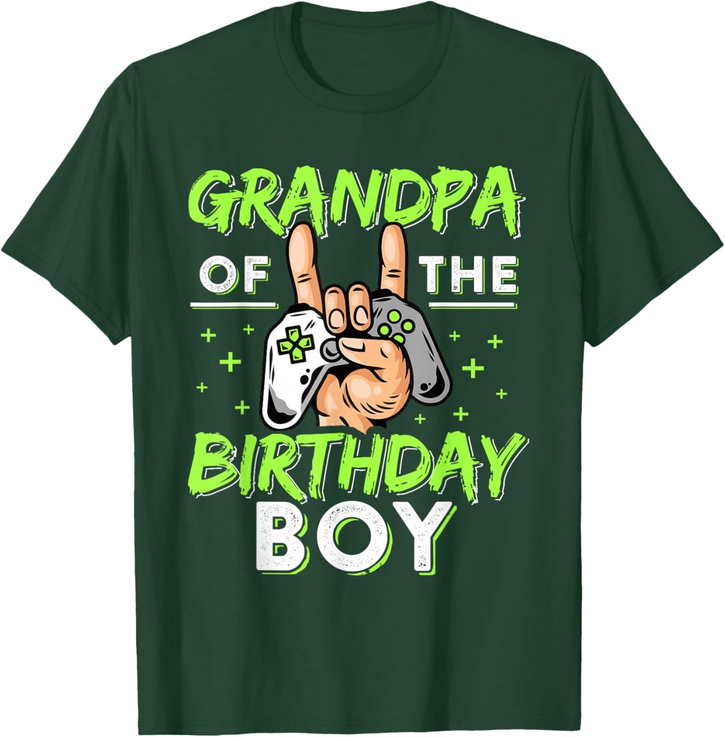 Gamer Birthday Grandpa of the Birthday Boy Video Game Kids T-Shirt - T-Shirt | Forest