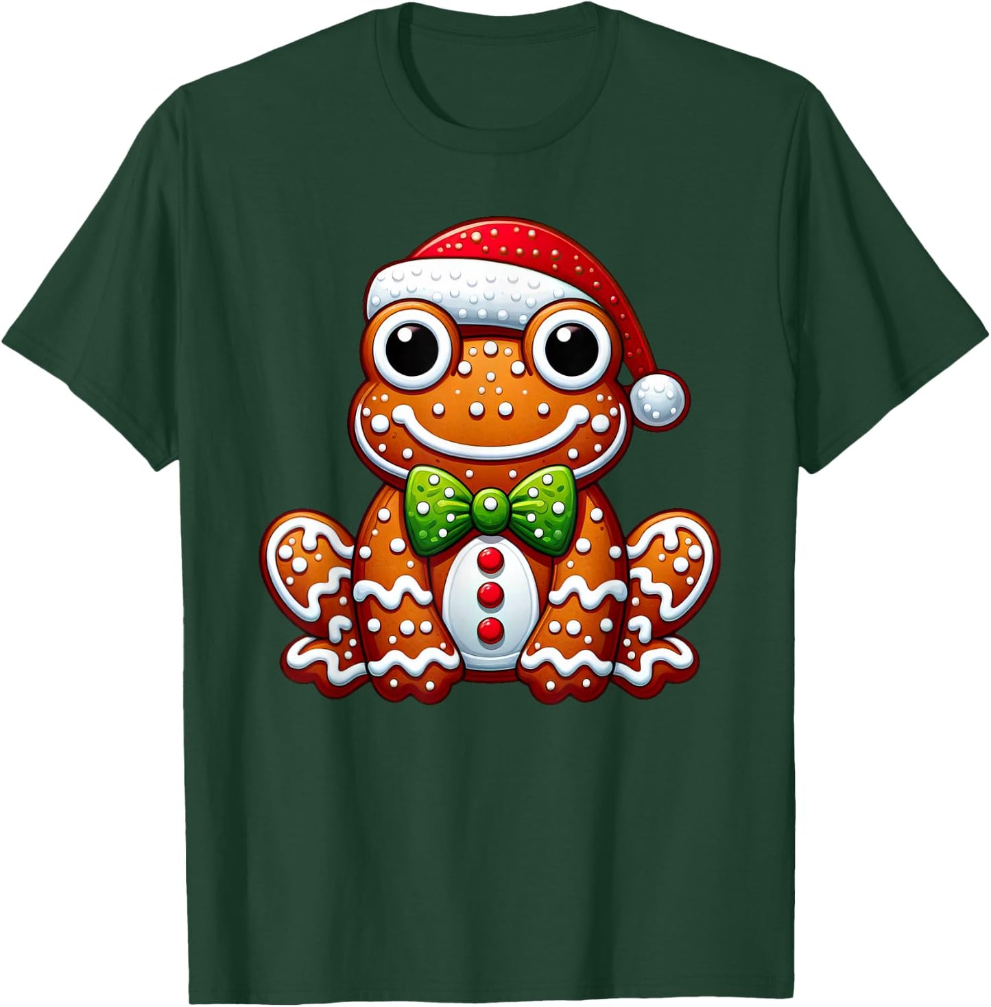 Funny Gingerbread Man Frog Christmas Kids T-Shirt - T-Shirt | Forest