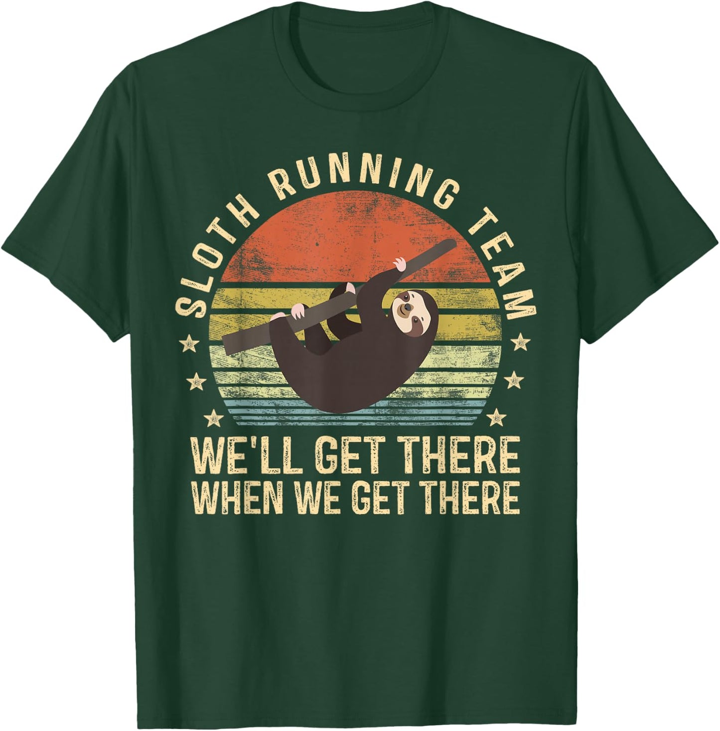 Sloth Running Team Funny Lazy Sloth Lover Gifts Vintage T-Shirt - T-Shirt | Forest