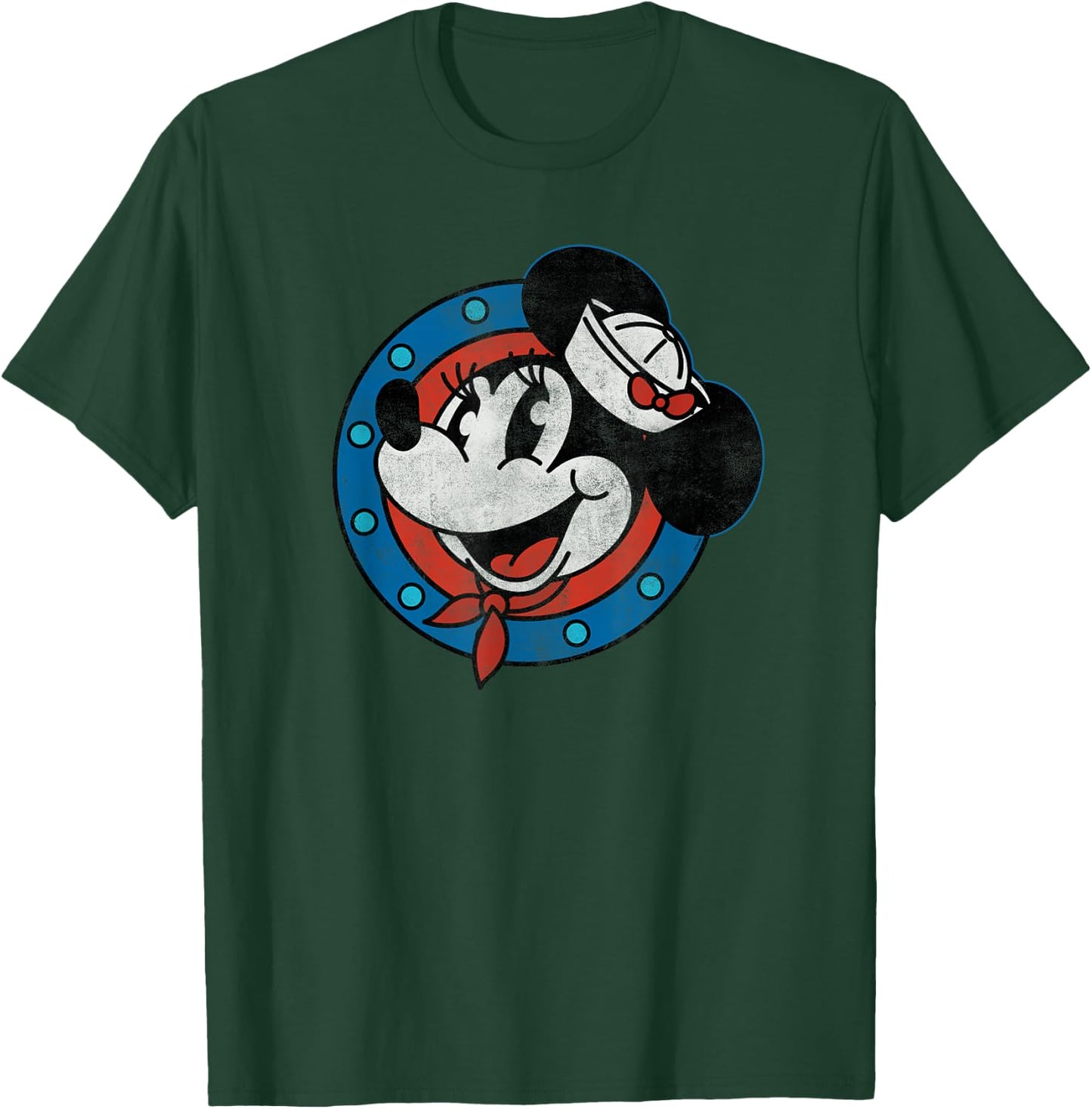 Disney Cruise Sailor Minnie Mouse Distressed Retro Vintage T-Shirt - T-Shirt | Forest