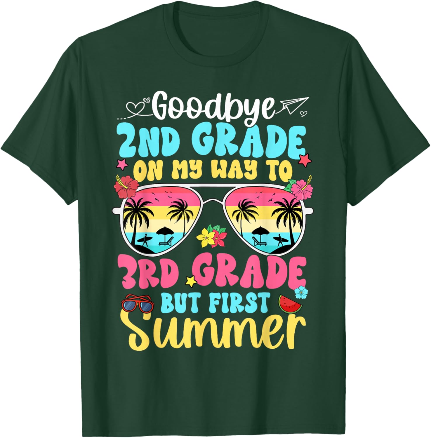 Good Bye 2nd Grade On My Way to 3rd Grade Boy Girl Student T-Shirt - T-Shirt | Forest