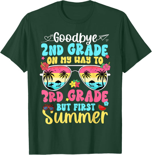 Good Bye 2nd Grade On My Way to 3rd Grade Boy Girl Student T-Shirt - T-Shirt | Forest