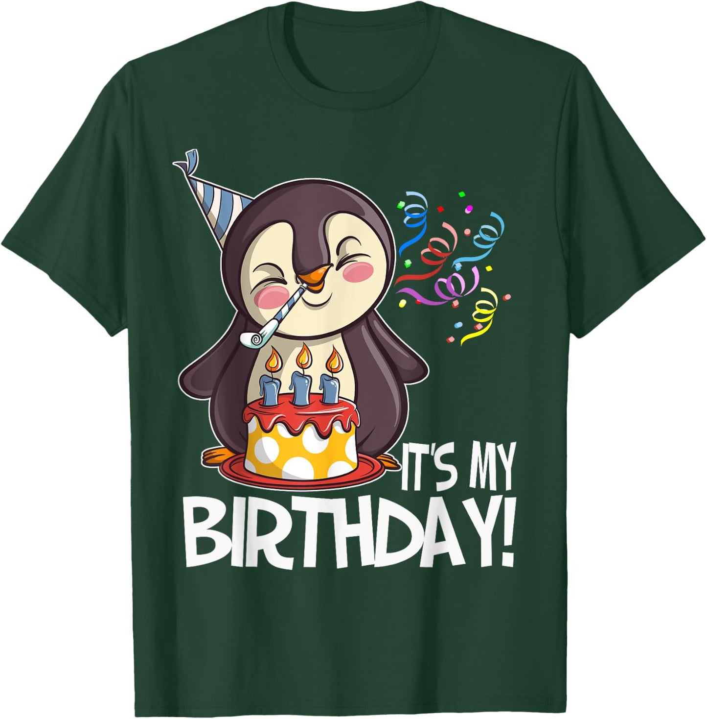 It's My Birthday Penguin T Shirt Gift Girls Boys Adults T-Shirt - T-Shirt | Forest