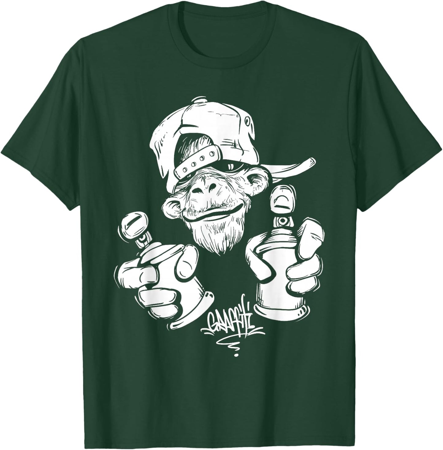Monkey Graffiti Hip Hop Rap Music Ape Graphic Apparel Gift T-Shirt - T-Shirt | Forest
