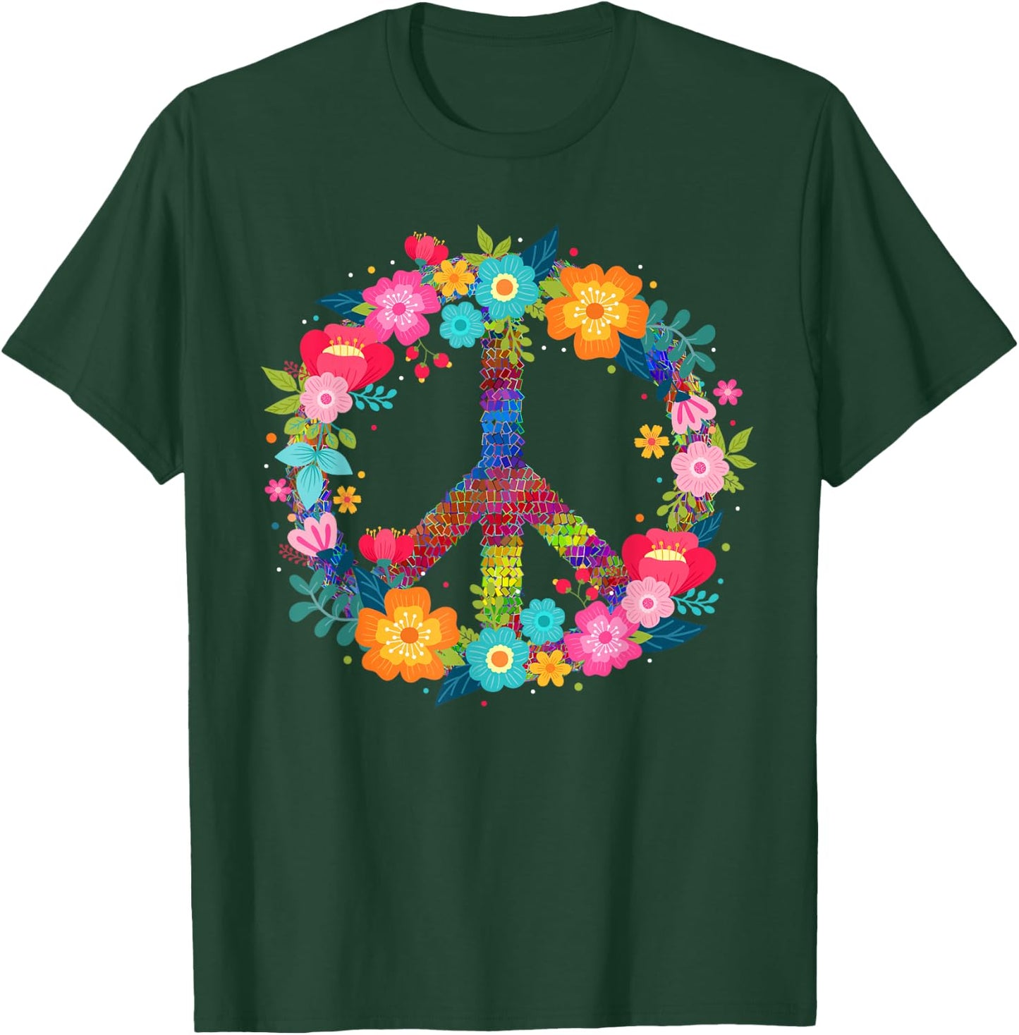 Peace Love Hippie Design - 60s 70s Retro T-Shirt - T-Shirt | Forest