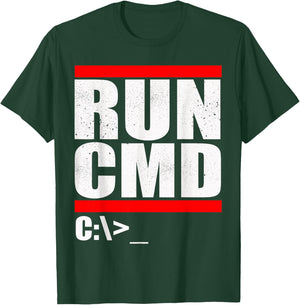 Run CMD Computer Nerd T Shirt T-Shirt - T-Shirt | Forest