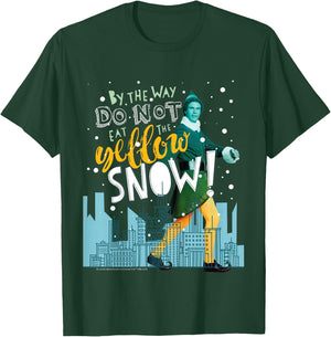 Kids Elf Buddy Don't Eat The Yellow Snow Skyline Text Poster T-Shirt - T-Shirt | Forest