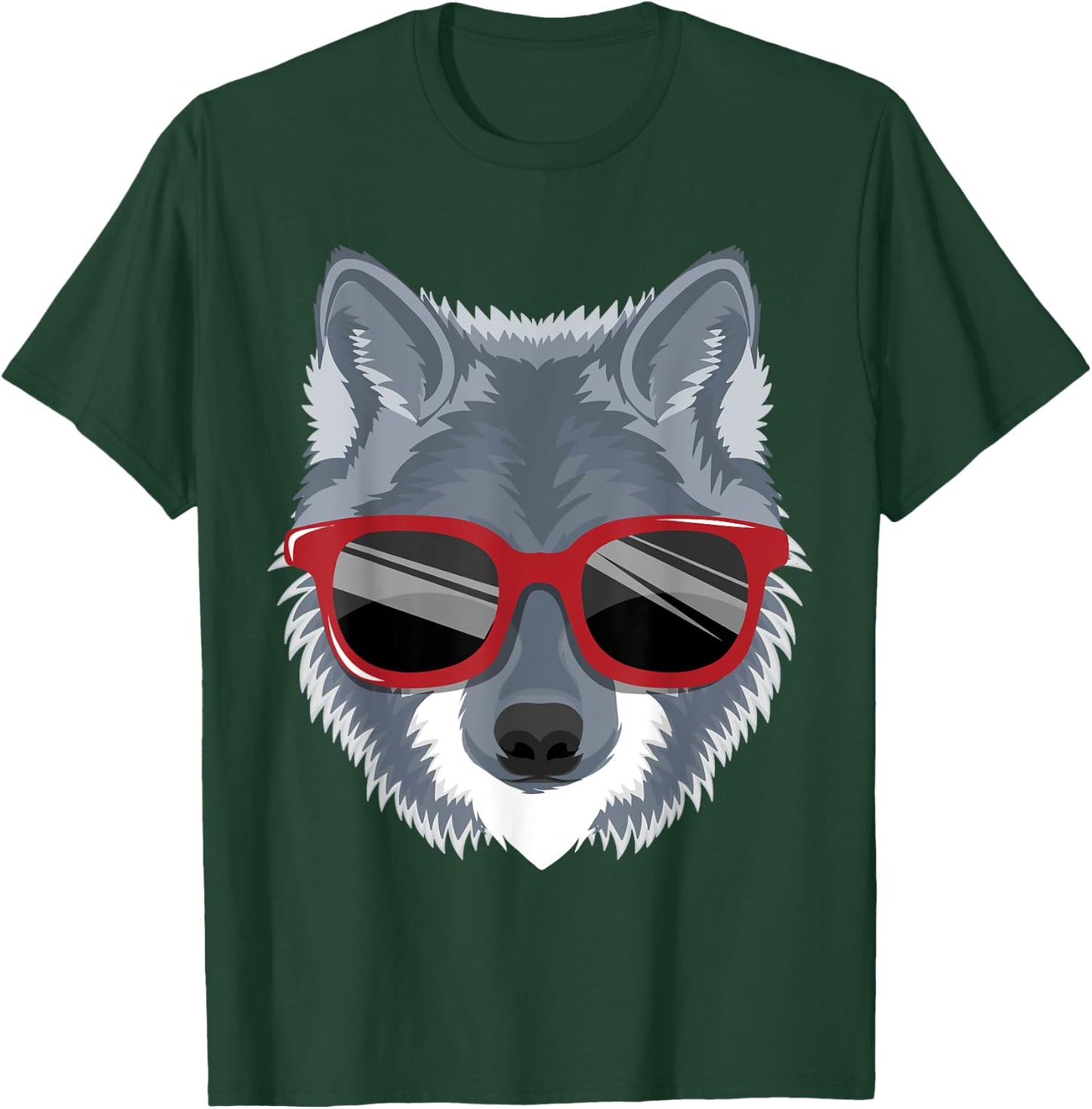 Wolf Shirt, 80s , Retro Vintage Shirt, Sunglasses T-Shirt - T-Shirt | Forest