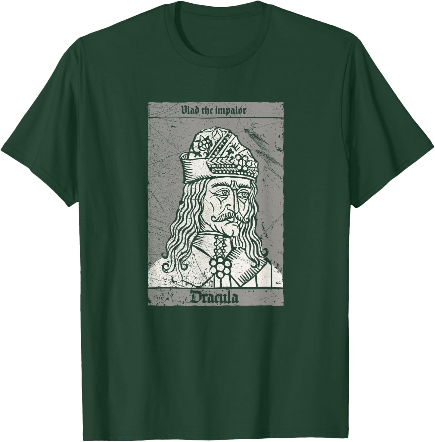 Occult Dracula - Vlad The Impaler Horror Vampire T-Shirt - T-Shirt | Forest