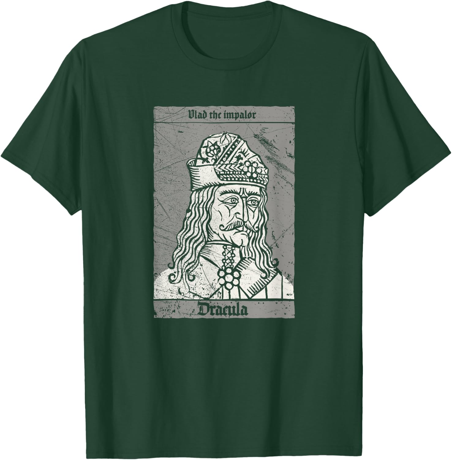 Occult Dracula - Vlad The Impaler Horror Vampire T-Shirt - T-Shirt | Forest