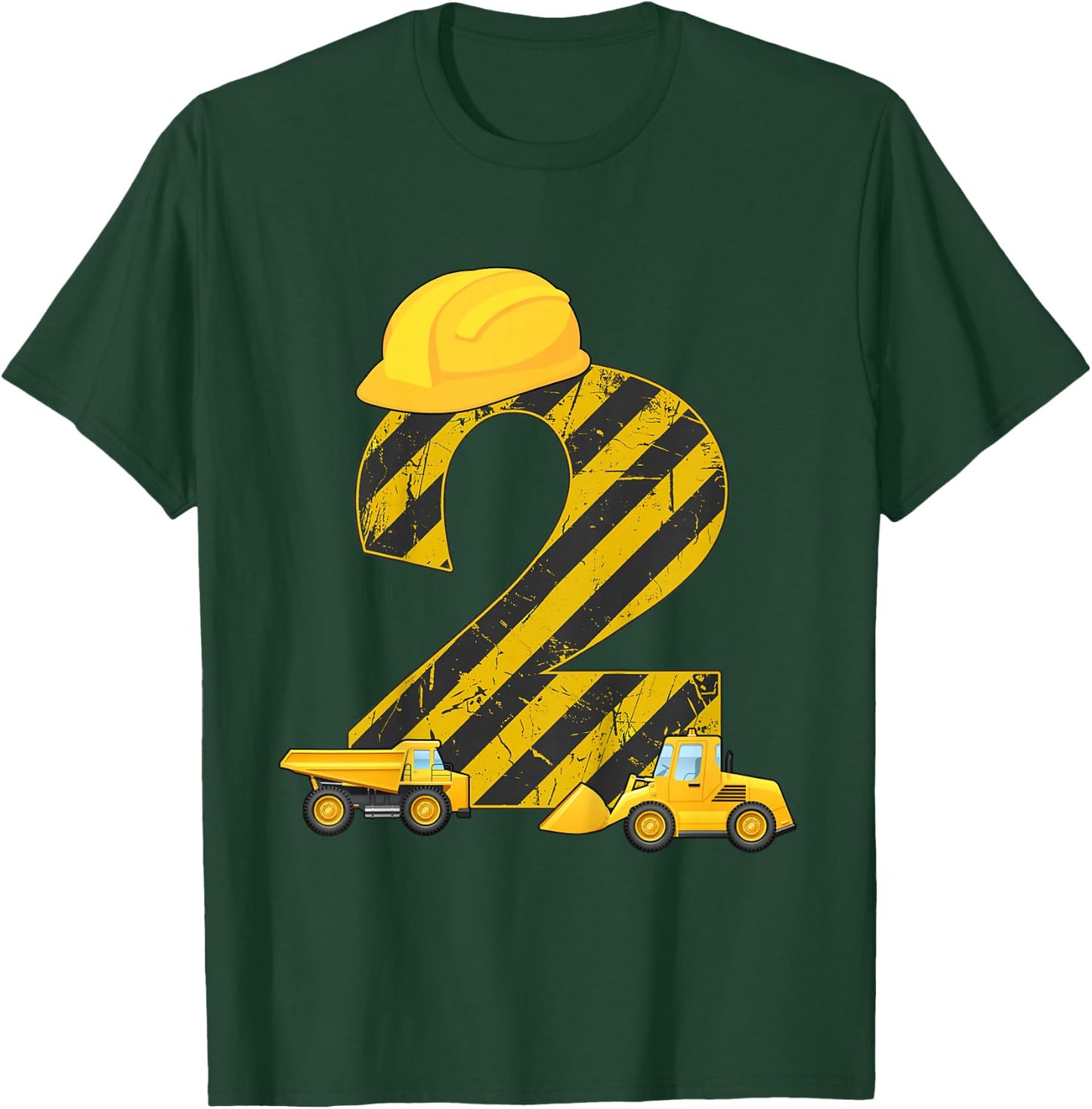 2nd Birthday Digger I 2 Years Builder Excavator Gift T-Shirt - T-Shirt | Forest