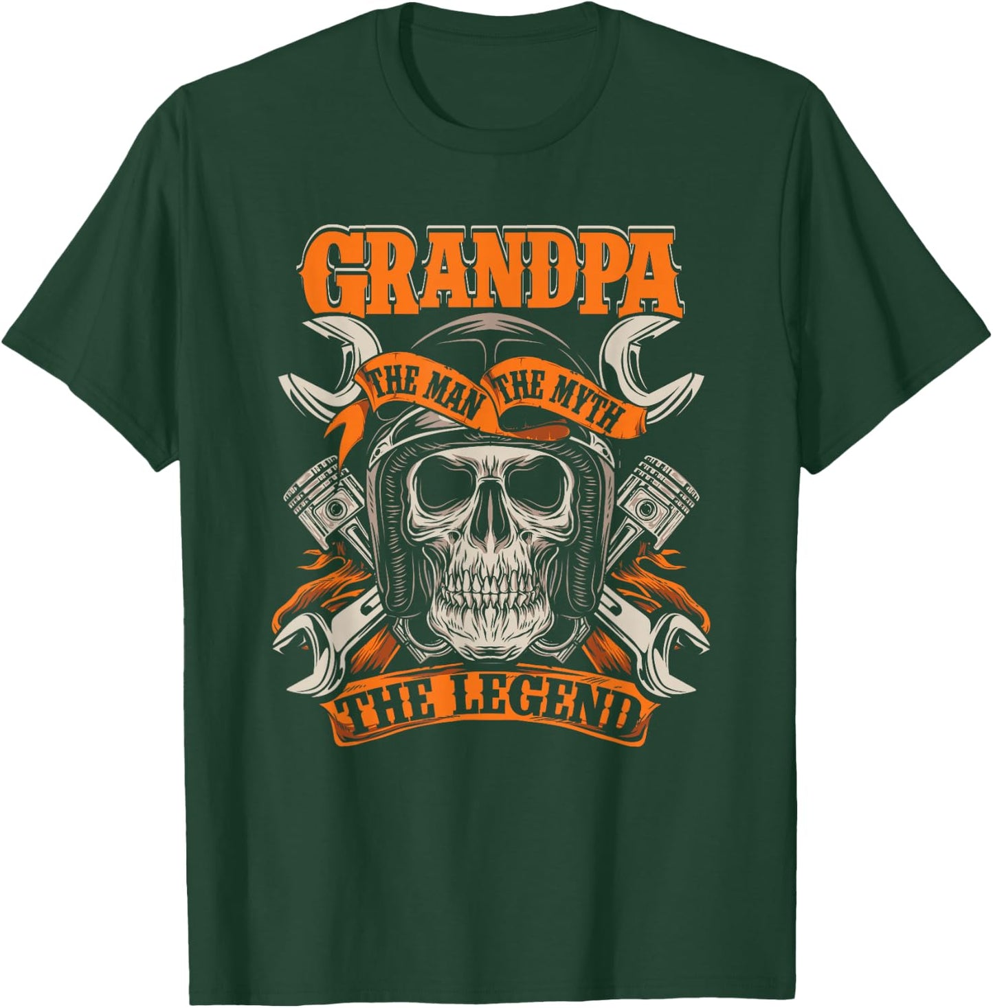 Biker Grandpa The Man The Myth The Legend Motorcycle T-Shirt - T-Shirt | Forest