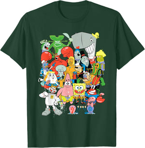 Spongebob Squarepants Cast of Characters T-Shirt - T-Shirt | Forest