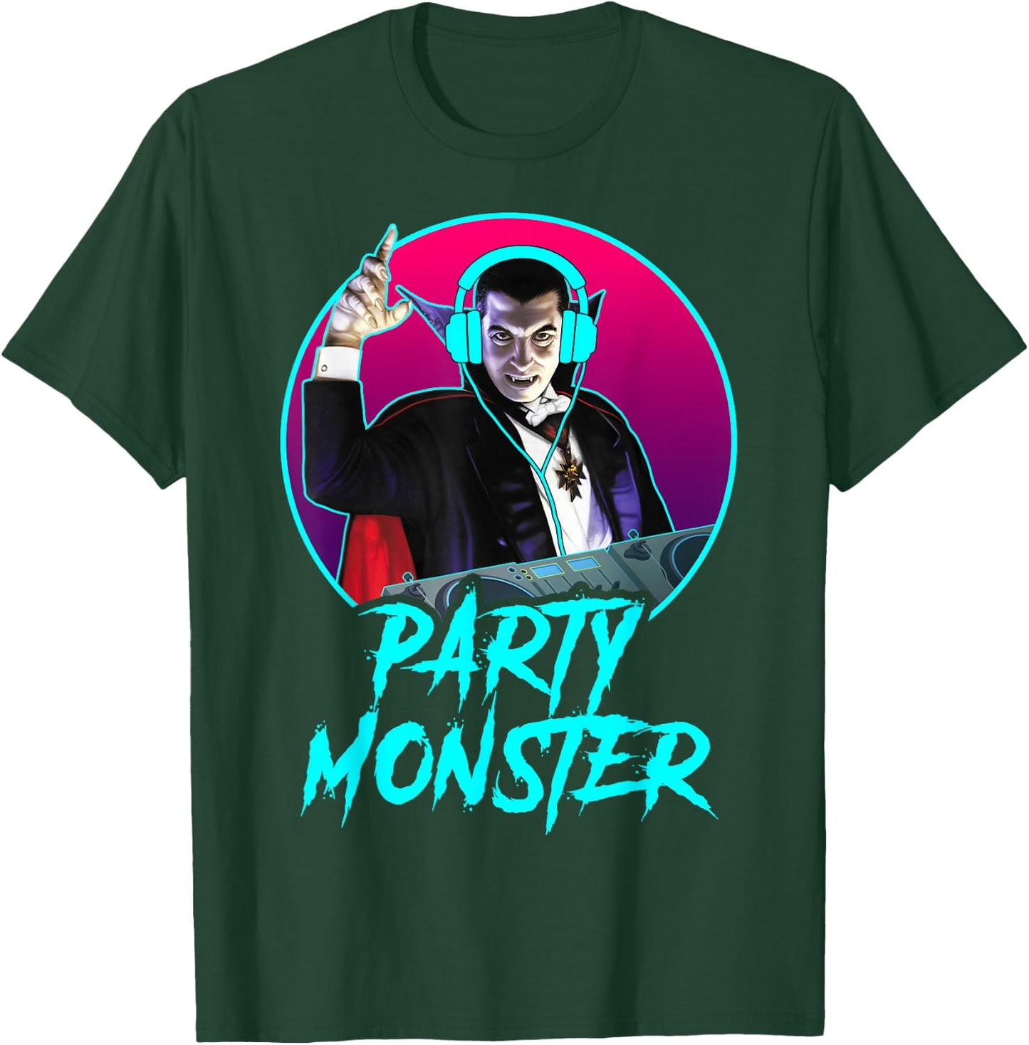 Universal Monsters Dracula Party Monster DJ T-Shirt - T-Shirt | Forest