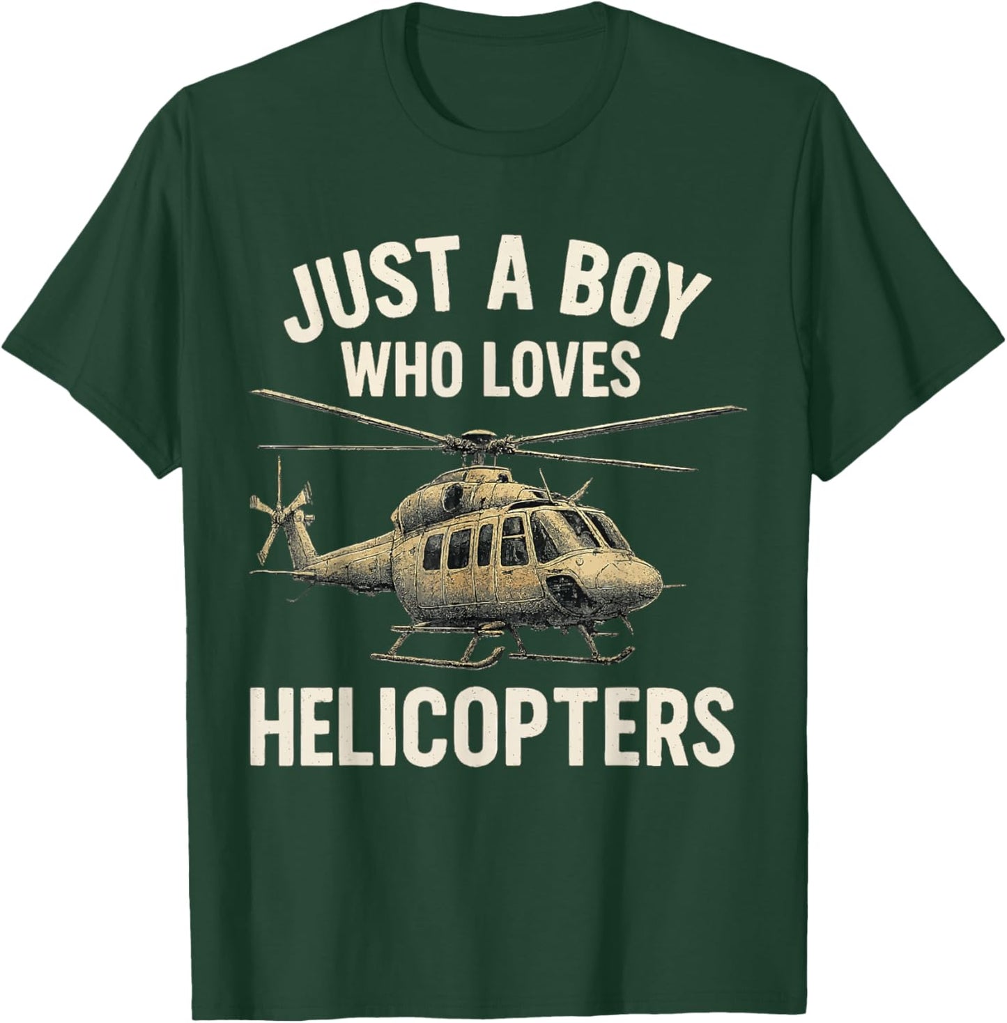 Just A Boy Who Loves Helicopters T-Shirt - T-Shirt | Forest